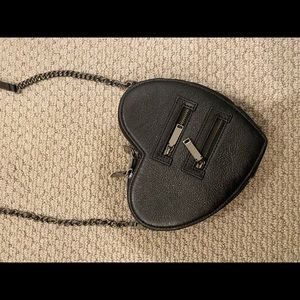 Rebecca Minkoff Black Leather Heart Crossbody